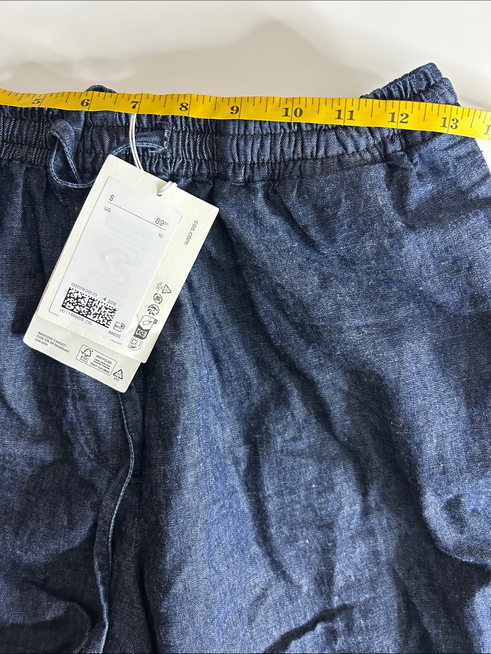 NWT COS DRAWSTRING DENIM SHORTS - Picture 6 of 14